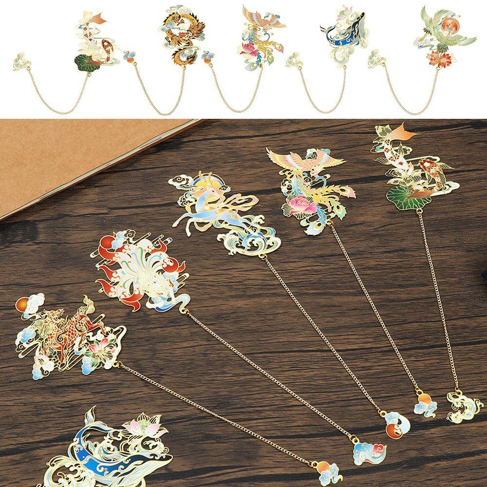 FAY Thẻ Đánh Dấu Trang Sách Bằng Đồng Thau Phối Tua Rua Phong Cách Trung Hoa Cổ Điển