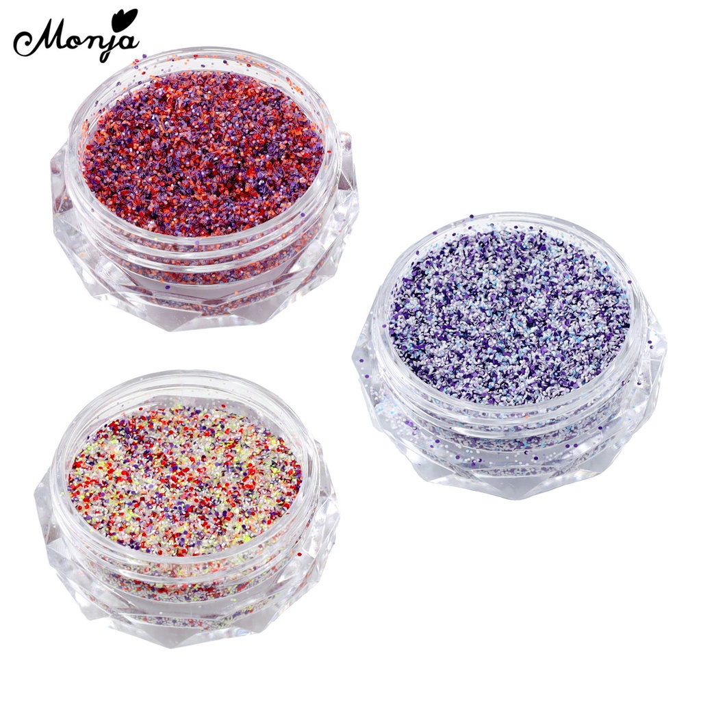 Set 6 hộp bột kim tuyến lấp lánh 3d trang trí móng tay<br>