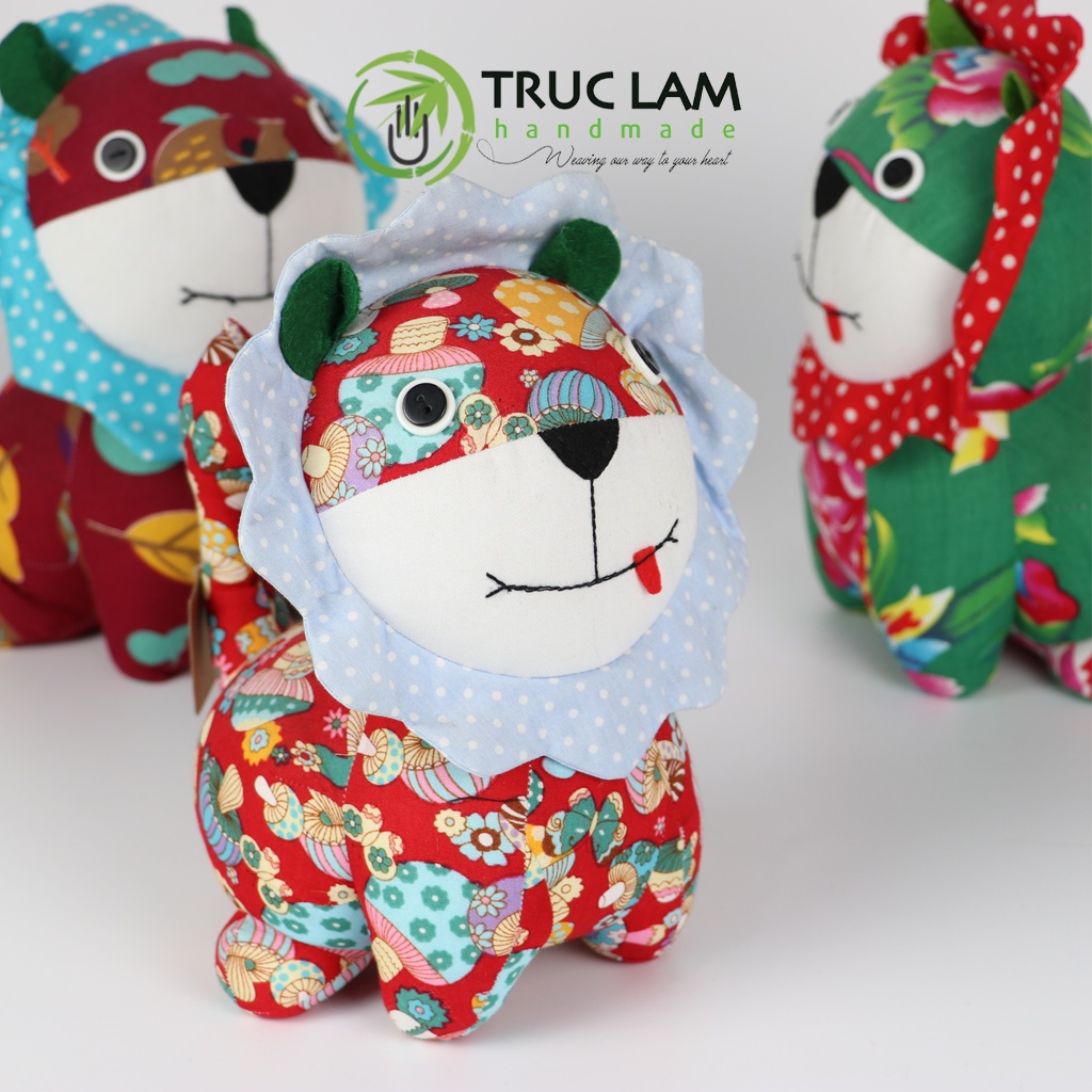Đồ Chơi Cho Bé Thú Nhồi Bông Hình Sư Tử Mặt Trời Vải Hoa Bông Gòn Cao Cấp - Trúc Lâm Handmade