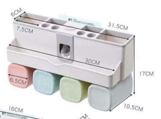 Bộ nhả kem đánh răng lúa mạch 4 cốc