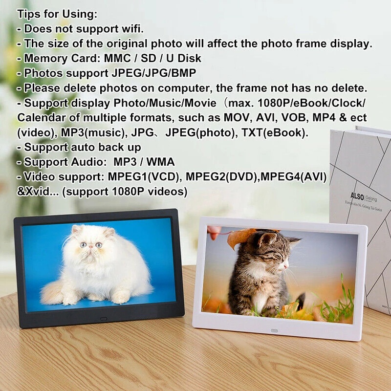 Khung Ảnh Kỹ Thuật Số 7-10inch HD 1024x600 HD Màn Hình LED Siêu Mỏng