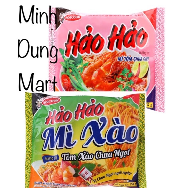 Mì hảo hảo các vị xào tôm chua ngọt/chua cay 75g