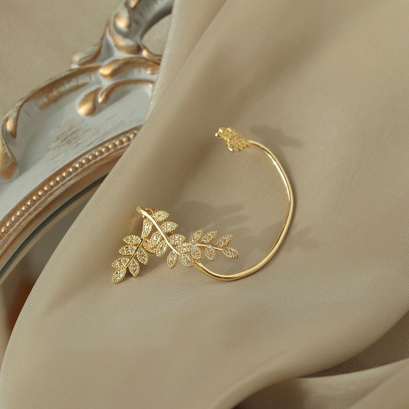 Đôi hoa tai bạc 925 kiểu cành lá xinh xắn thời trang dành cho nữ