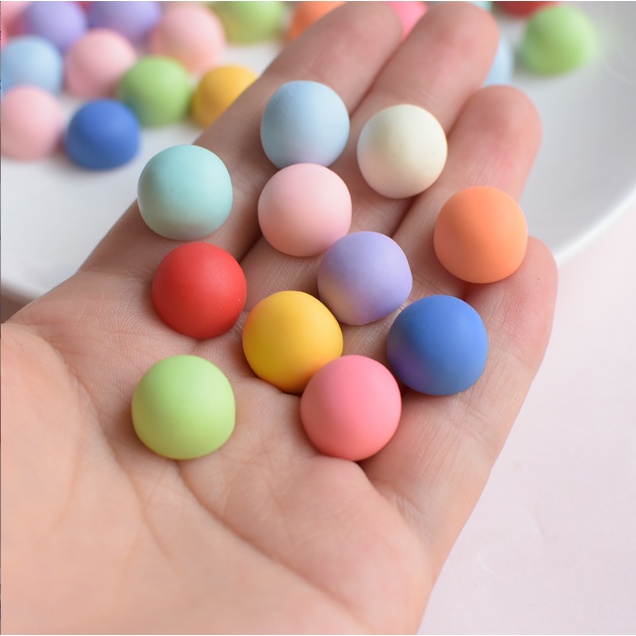 Combo 03 hạt charm tròn 3D nhiều màu trang trí kẹp tóc, đính nail, dán Jibbitz, vỏ ốp điện thoại, DIY
