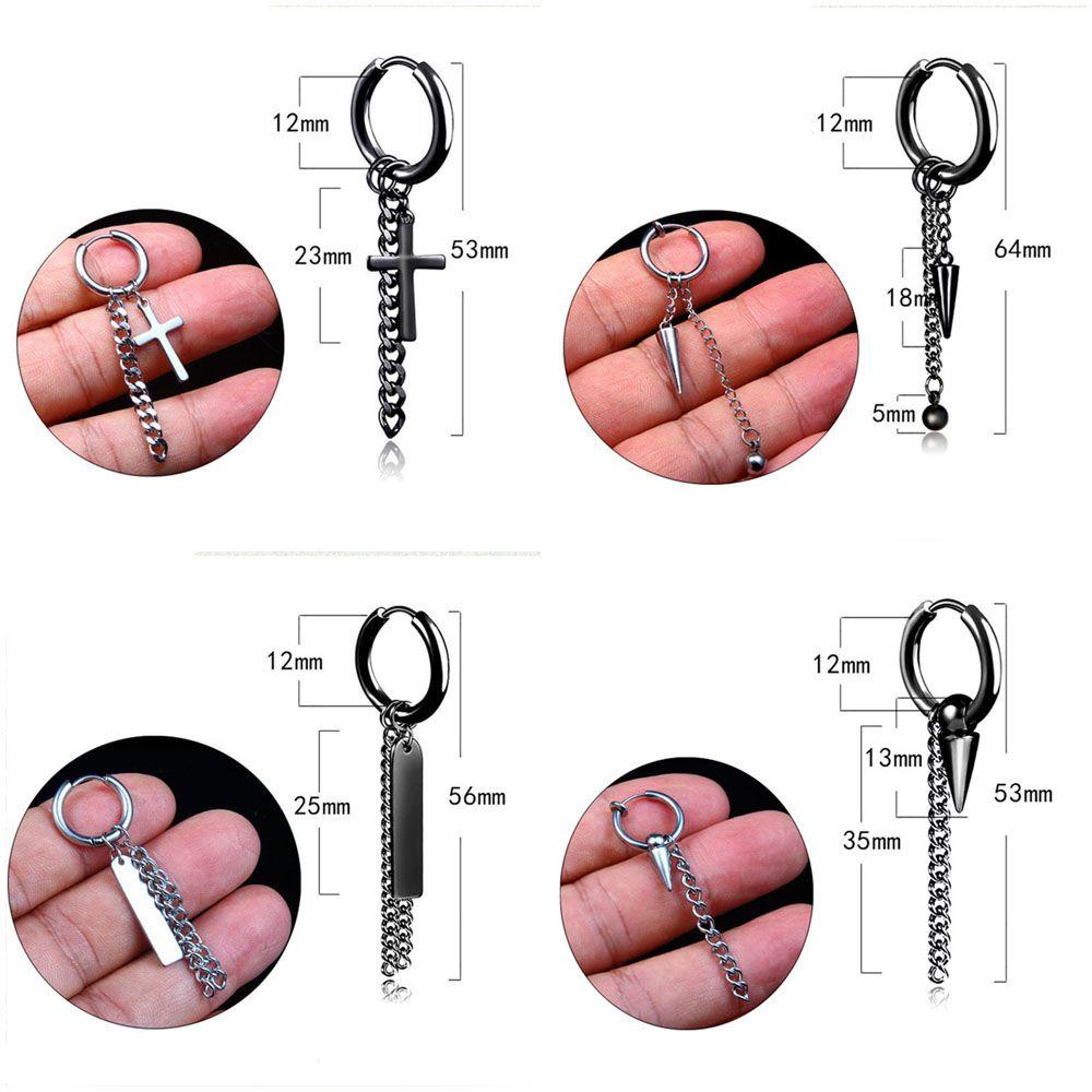 Khuyên Tai Dạng Vòng Lủng Lẳng Bằng Thép Không Gỉ Phong Cách Hip Hop Cho Nam Và Nữ