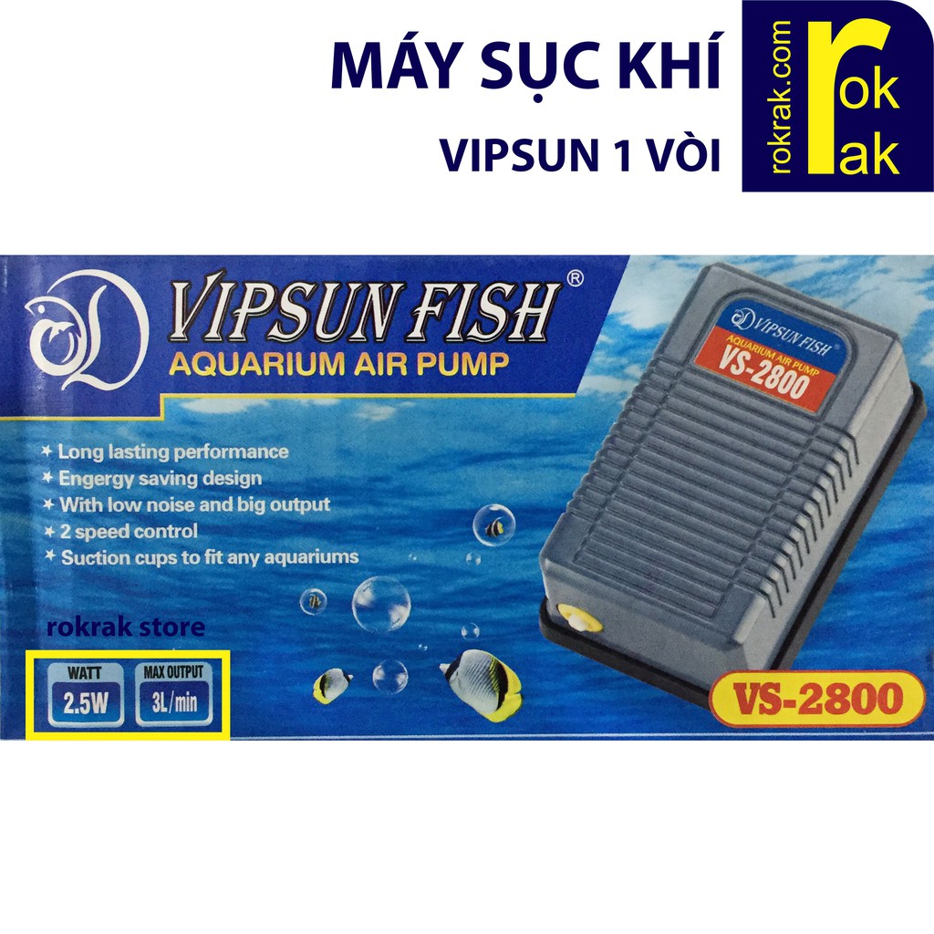 GIÁ SỈ- Máy sục sủi khí oxy 1 vòi Vipsun VS 2800 công suất nhỏ