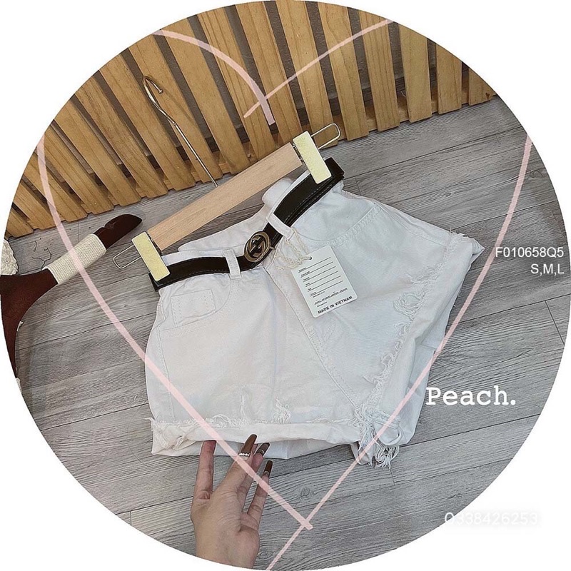 Quần short tua rua trắng đáy cao TT0106