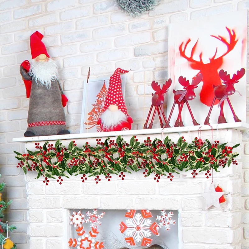 2m Dây Lá Nho Đỏ Nhân Tạo Trang Trí Giáng Sinh / Năm Mới / Cửa Sổ / Cầu Thang DIY