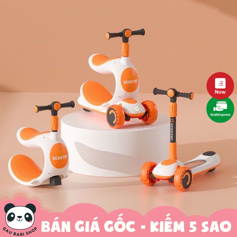 FREE SHIP !!! Xe trượt có ghế siêu xinh cho bé - Xe trượt scooter 3 bánh 808 màu cam