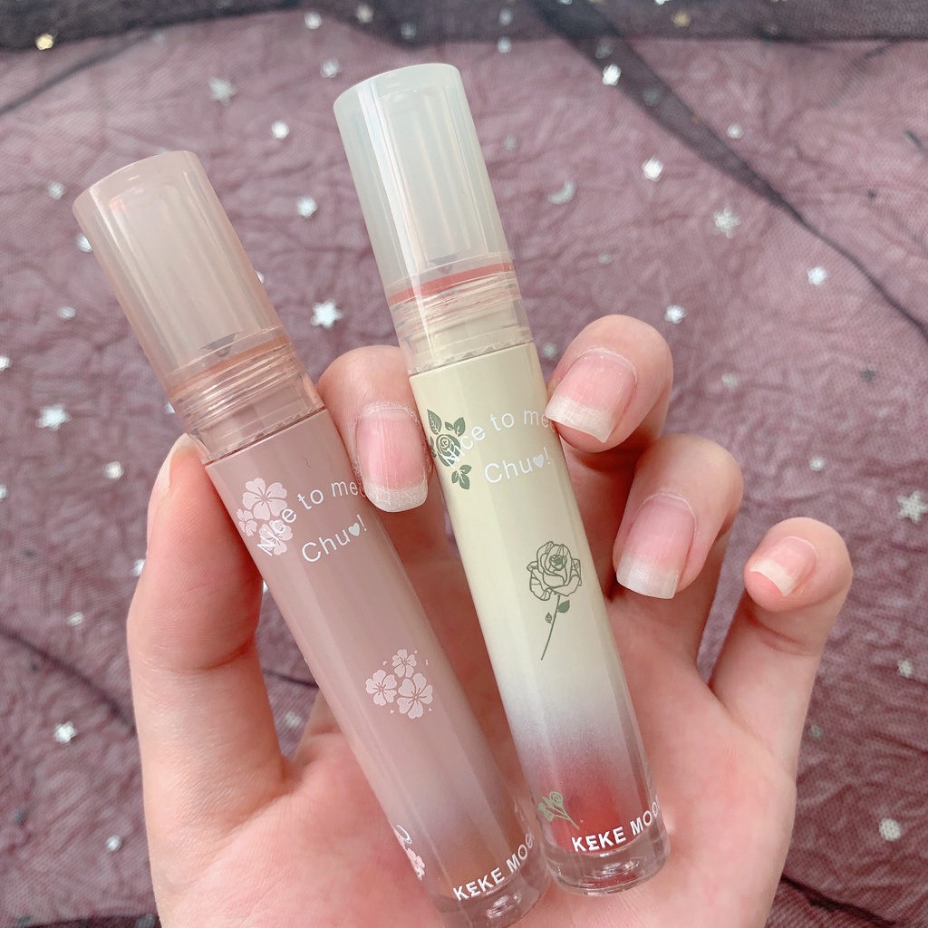 Son Bóng Dưỡng Ẩm Chống Nước Hiệu Ứng Gương Họa Tiết Hoa