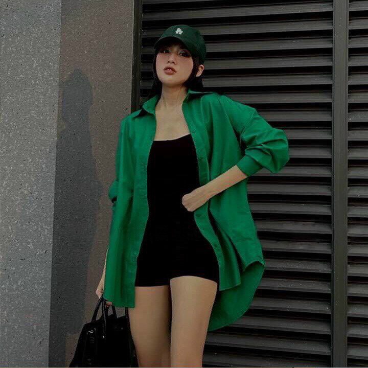 Áo Sơ Mi Kiểu nữ đẹp From Rộng Phong cách sành điệu Hàn Quốc FreeSize siêu xinh