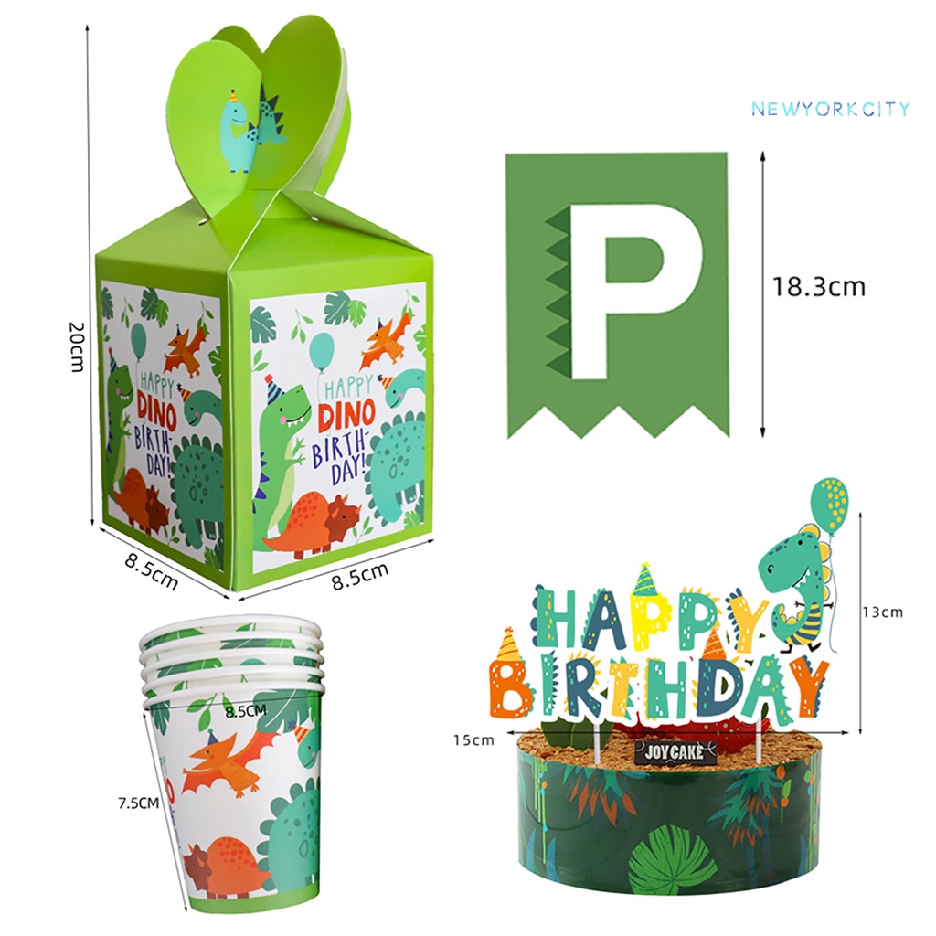 1 Bộ Khăn Trải Bàn Ăn Sử Dụng 1 Lần In Họa Tiết Khủng Long Hoạt Hình Tiện Dụng Cho Tiệc Cưới