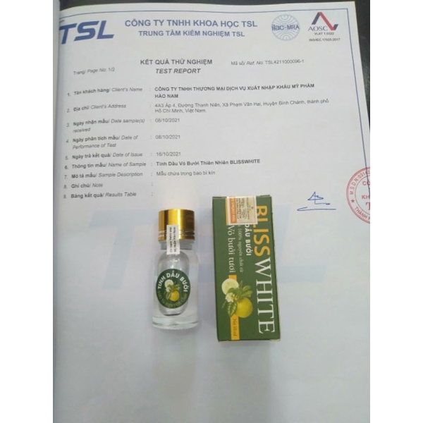 Tinh Dầu Bưởi Mọc Tóc BlissWhite 10ml Chính Hãng Công Ty - Hair Care Q4