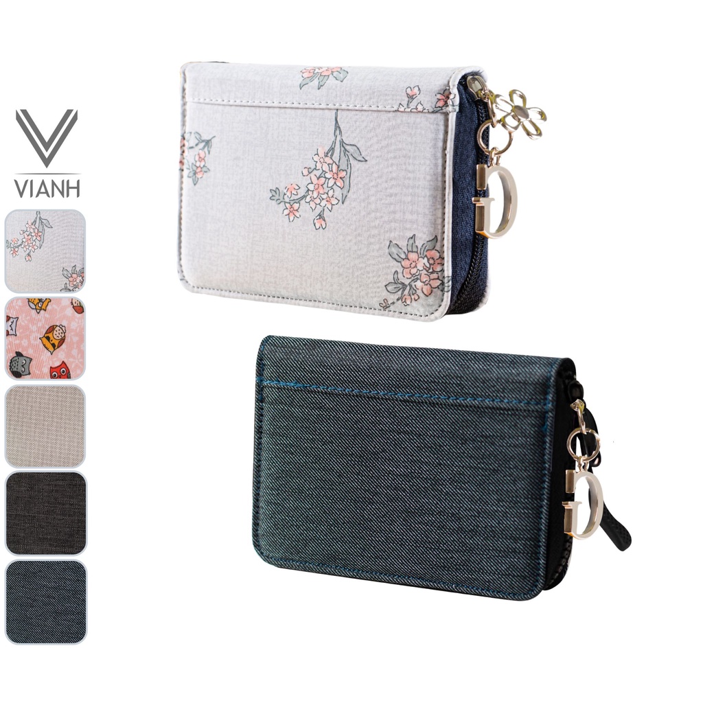 Ví vải canvas mini wallet ngắn nhiều ngăn nam nữ nhỏ xinh có khoá kéo Gumely ViAnh Store GU08