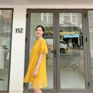 Váy bầu thời trang công sở sang trọng chất tơ lụa