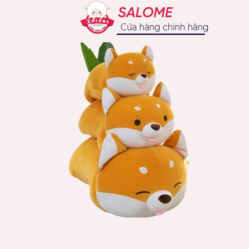 Gấu Bông Chó Shiba Lè Lưỡi Cute SALOME, Cao Cấp Có Khóa Kéo