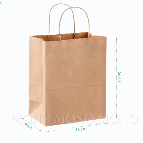 Set 3 Túi Giấy Kraft Đựng Quà Tặng - Nhiều Kích Cỡ - Túi Giấy Môi Trường Đựng Thực Phẩm, Mono Boutique