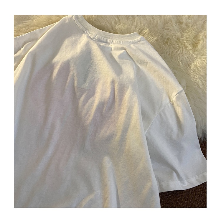 Áo Thun Cotton Tay Ngắn Dáng Rộng Phong Cách Harajuku Hàn Quốc Thời Trang Mùa Hè Mới Cho Nữ 2021