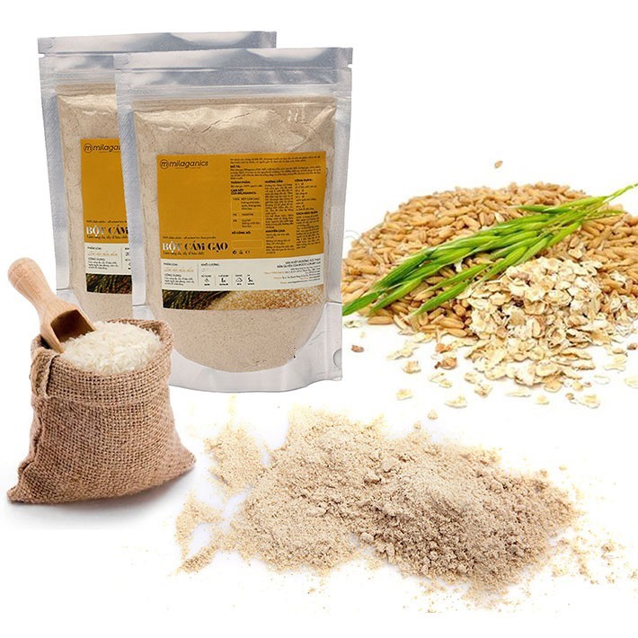 Combo tẩy da chết Bột cám gạo 100g & Bột đậu đỏ 100g & Bột yến mạch Milaganics 100g | BigBuy360 - bigbuy360.vn