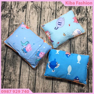 Gối vỏ đỗ cho bé sơ sinh vải thô lụa Hàn 23x32cm