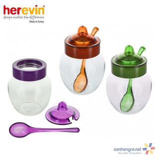 Hũ gia vị thủy tinh kèm muỗng Herevin dung tích 370ml - Xuất xứ Thổ Nhĩ Kỳ