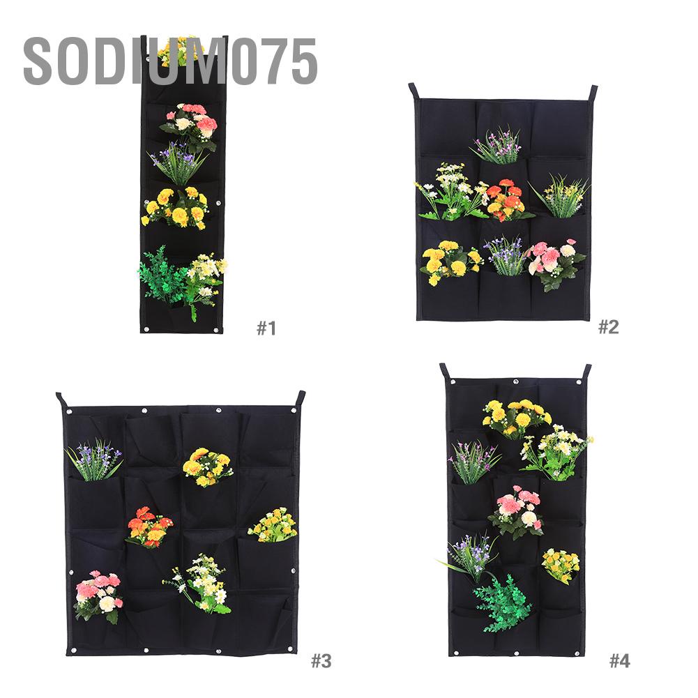 Sodium075 Vertical Felt Garden Plant Grow Container Bags Wall Hanging Planter