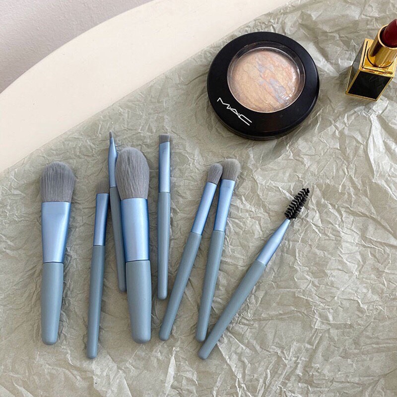 Full Bộ Cọ Gốm 8 Cây Makeup Lông Mềm Mịn Tặng Túi Zip