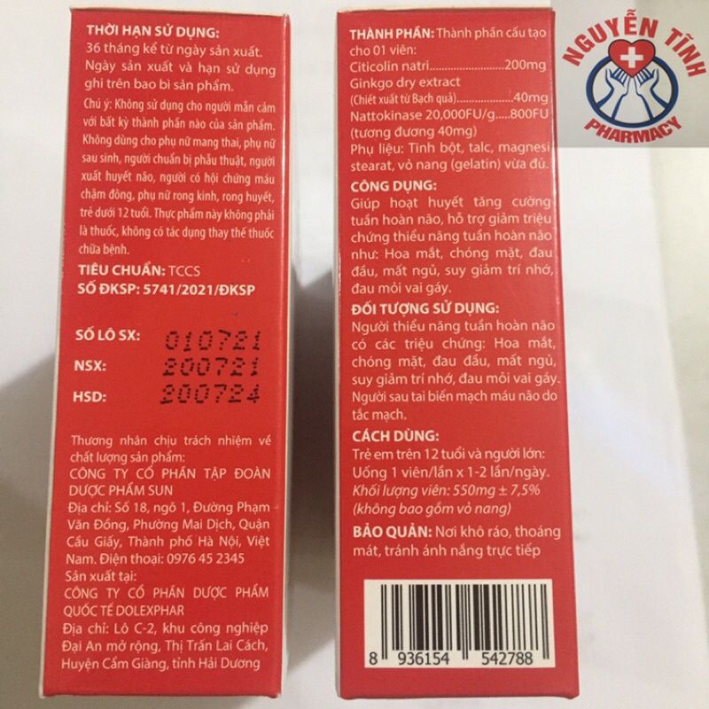 Hoạt huyết tiền đình sun hộp 30 viên