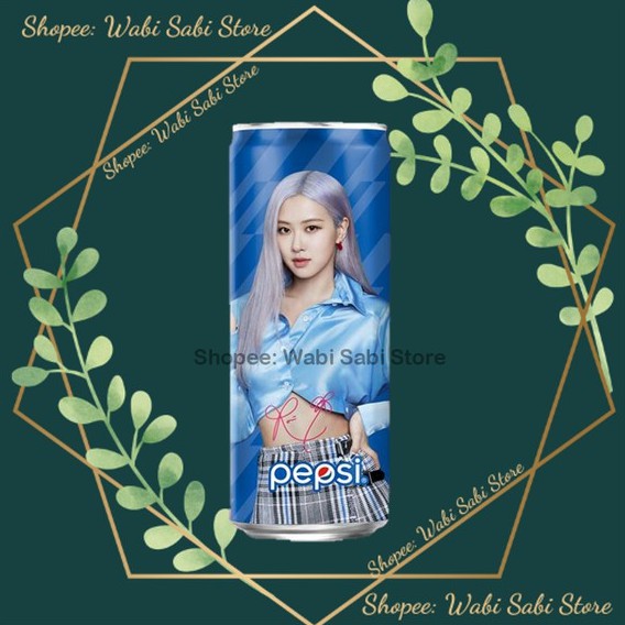 [WABI SABI] combo 4 lon PEPSI x 𝔹𝕃𝔸ℂ𝕂ℙ𝕀ℕ𝕂 xanh [Jisoo, Jennie, Lisa, Rosé ] Việt Nam kèm chữ ký lon 330ml