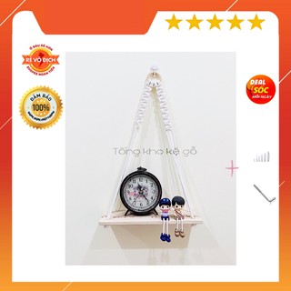 [Siêu rẻ - kệ gỗ treo tường trang trí] Kệ gỗ trang trí Macrame Vòng Gỗ