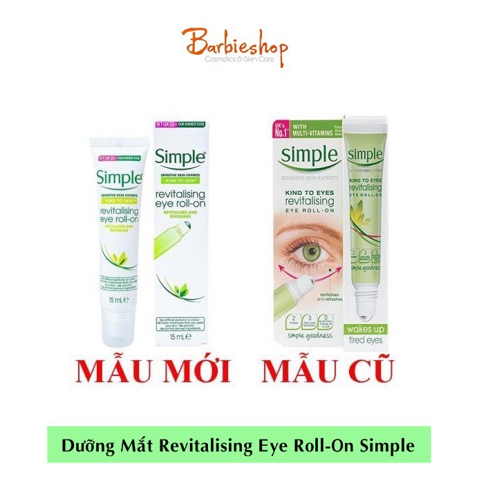 BÚT LĂN DƯỠNG mắt SIMPLE REVITALISING EYE ROLL-ON 15ML