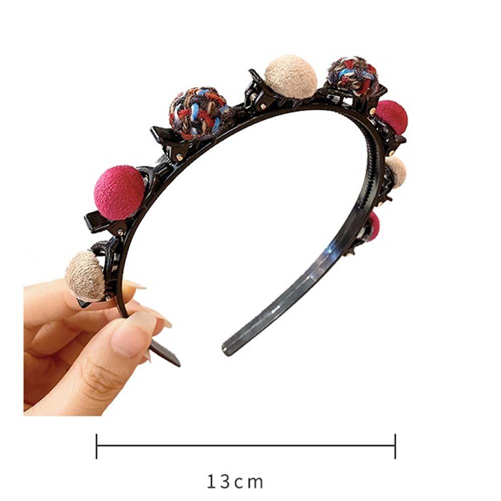 ANEMONE Băng Đô Cài Tóc Vải Nhung Gắn Quả Bông Xinh Xắn Cho Nữ