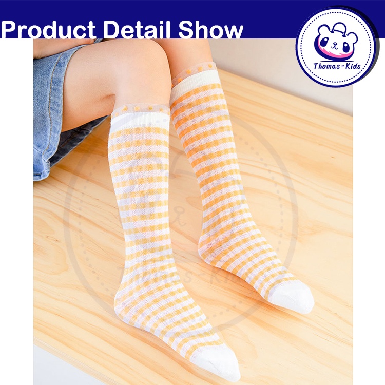 Tất dài 2-10 Yrs cho bé gái có kích thước bằng một chiếc vớ bằng ren không dây