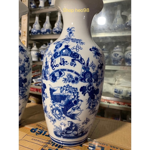 Lục Bình Tài Lộc Bát Tràng Cao 30cm, 35cm, 40cm Men Đẹp, Sứ Dày Dặn