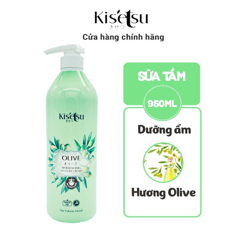 Sữa Tắm Dưỡng Ẩm Trắng Da Kisetsu Chống Lão Hóa Hương Thơm Tự Nhiên - Hương Olive 950ml