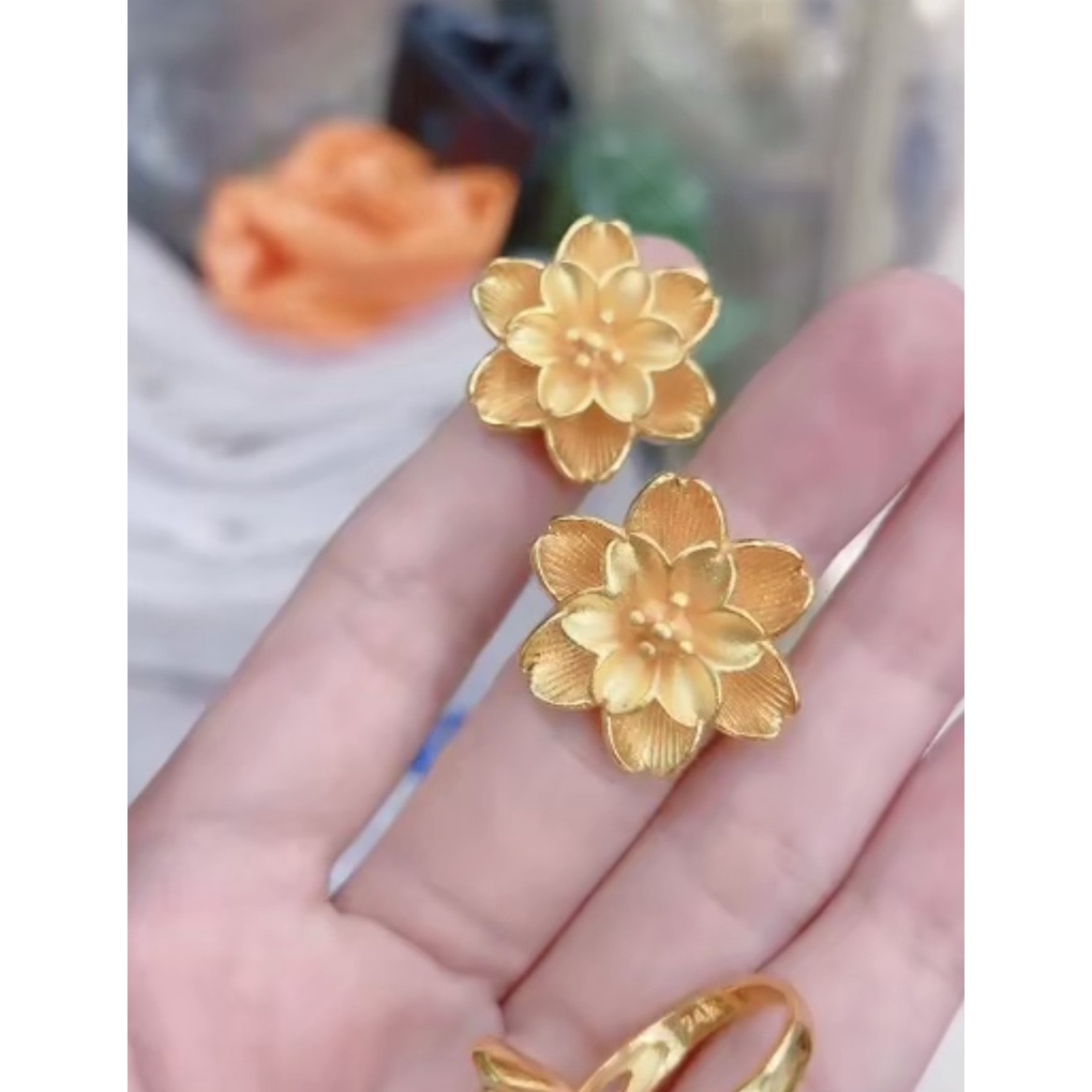 Nhẫn nữ nhẫn cưới mạ vàng 24K hoa mai 030LL181021 - Bao đổi trả trong 07 ngày