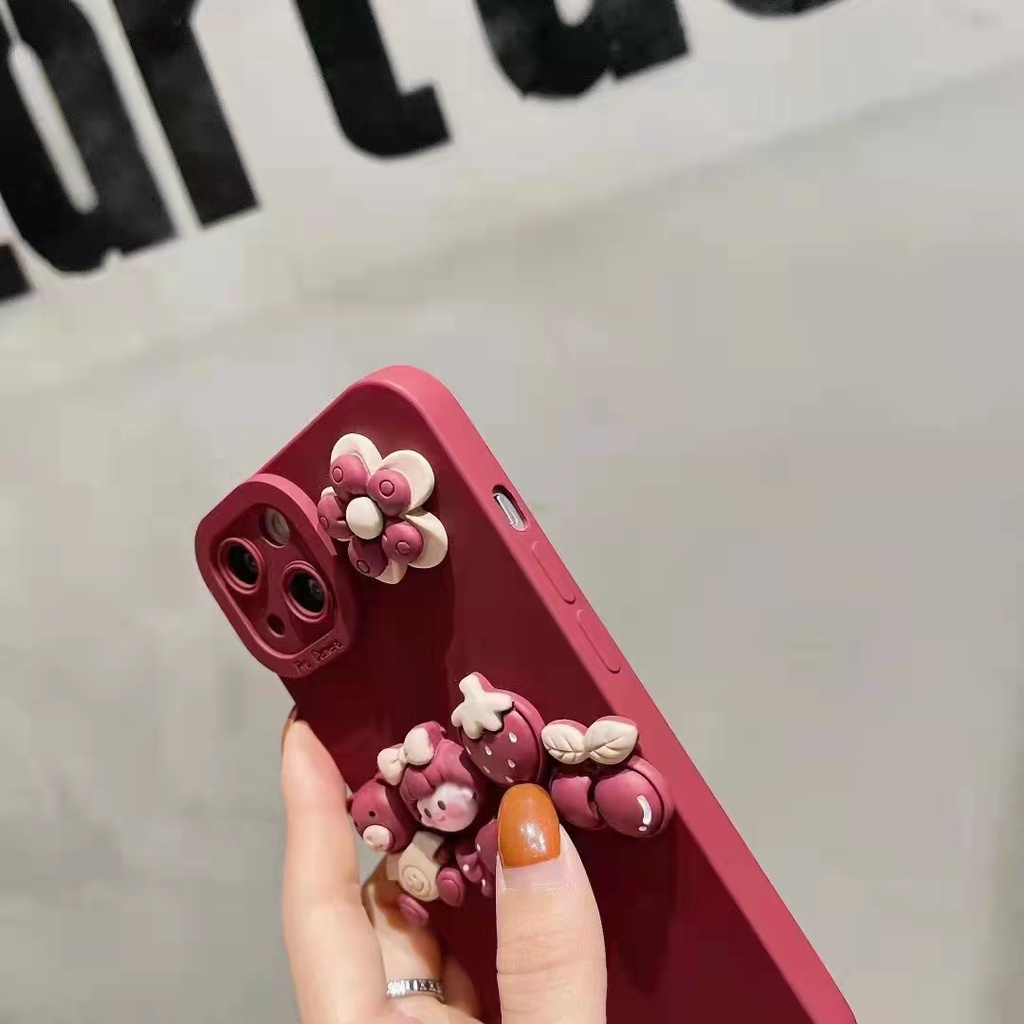 Ốp điện thoại mềm mẫu gấu và bé gái dễ thương thích hợp cho iphone 13 promax X XS XR 11 pro max 12 12 pro 12 pro max