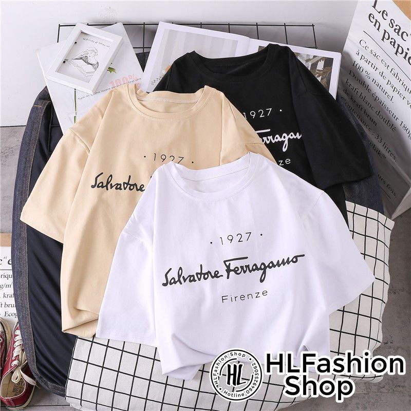 Áo thun tay lỡ form rộng 1927 Firenze, áo phông HLFashion - Hàng nhập khẩu