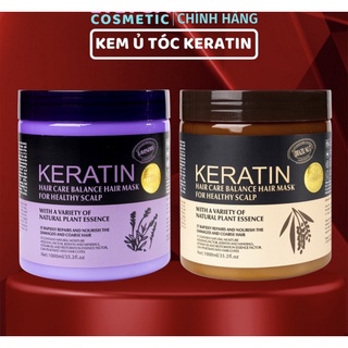 Ủ tóc keratin (tím) 1000ml phục hồi tóc hư tổn