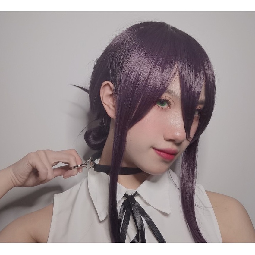Wig/tóc giả cosplay Reze Chainsaw Man màu tím than