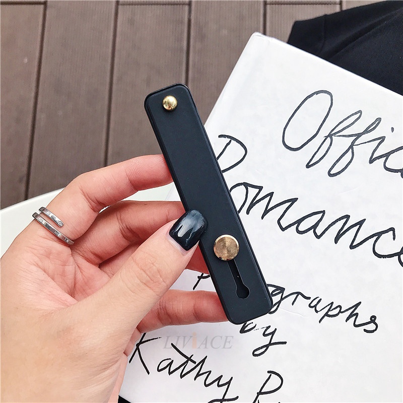 Giá Đỡ Điện Thoại Chống Rơi Bằng Silicon Màu Trơn Có Miếng Dán Đẩy Và Tay Cầm Thông Dụng