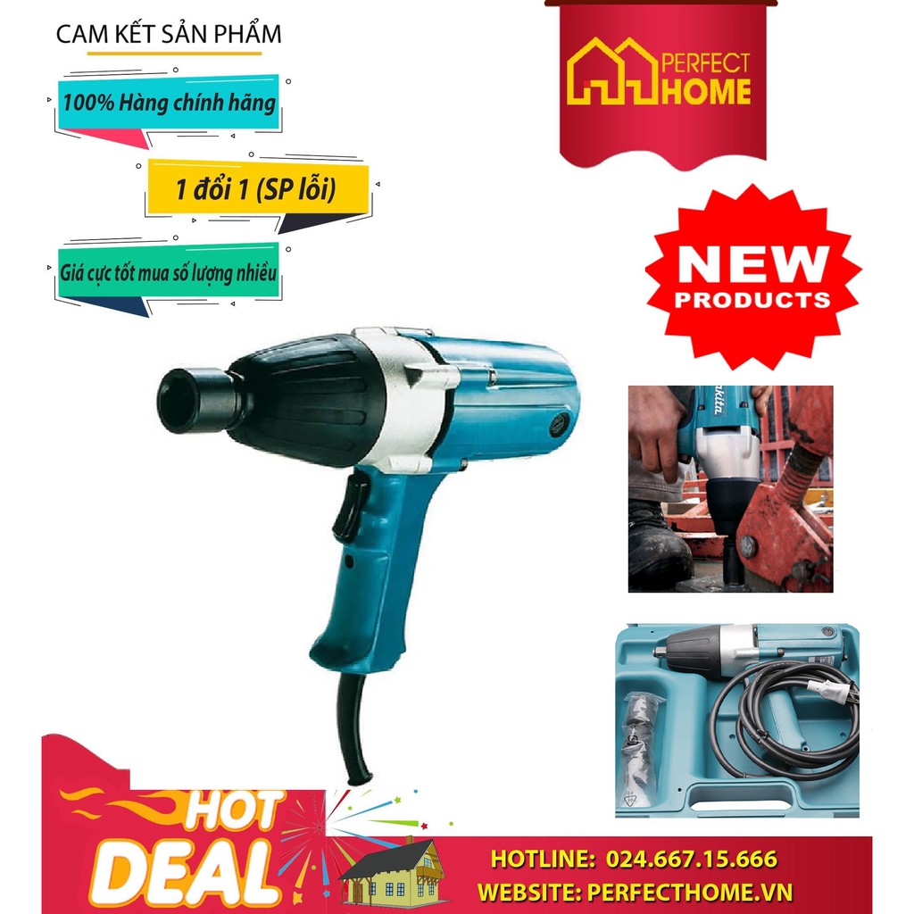 Máy siết bu lông Makita 6905B, 1/2", 294 N.m, 1700 vòng/phút, 2.8 kg