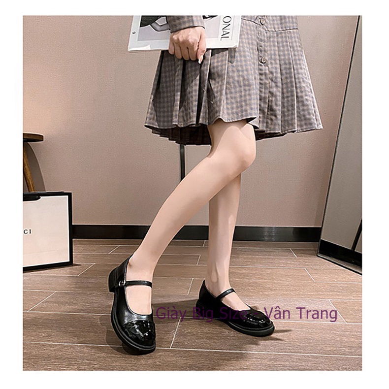 Giày da đế thấp big size Mary Jane size 35-43