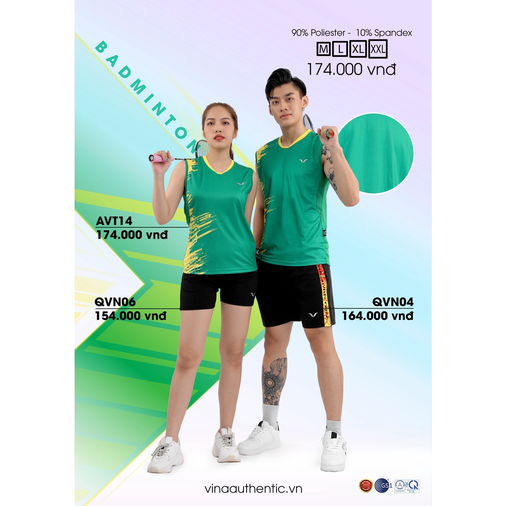 SET ĐÔI THỂ THAO NAM NỮ TẬP GYM, CẦU LÔNG, BÓNG CHUYỀN, CHẠY BỘ,...HÀNG CHÍNH HÃNG VINAAUTHENTIC- KHÔNG ĐỘC HẠI