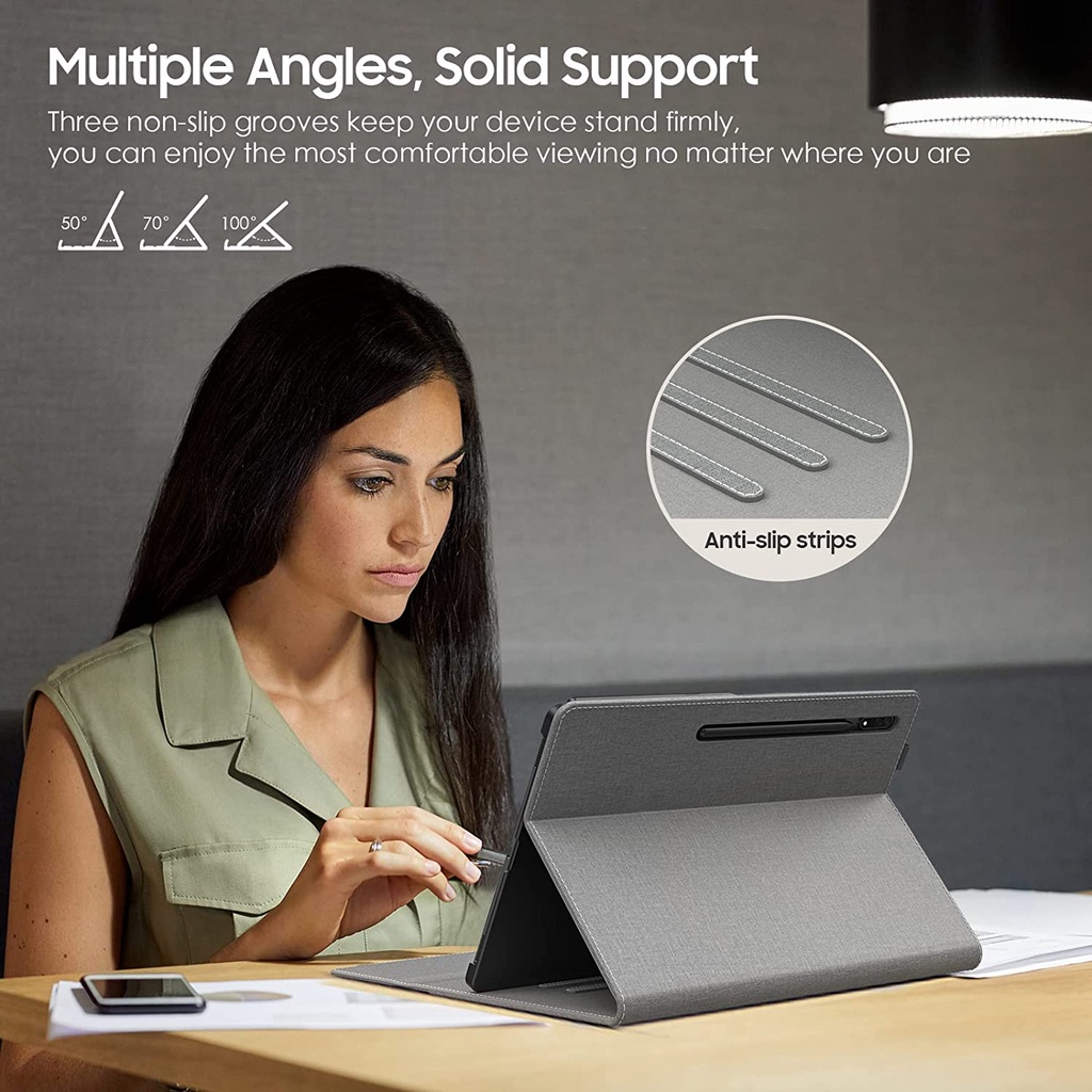 Bao Da Máy Tính Bảng PU Cao Cấp Có Thể Gấp Gọn Cho Galaxy Tab S8 Ultra 14.6 Inch 2022 Release (SM-X900/SM-X906)