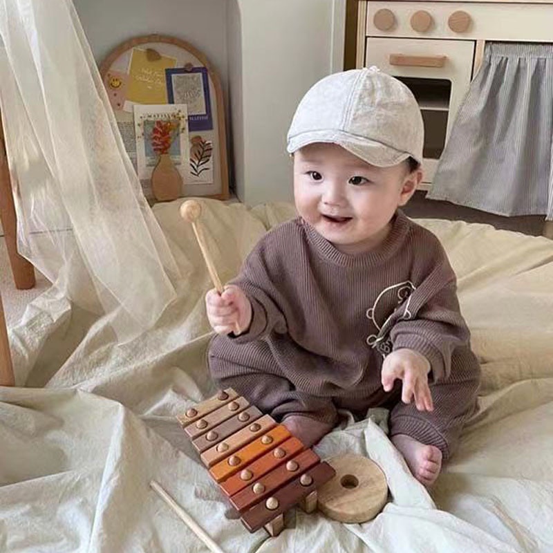 Bộ áo len in hình hoạt hình kèm quần dài phong cách Hàn Quốc dành cho bé