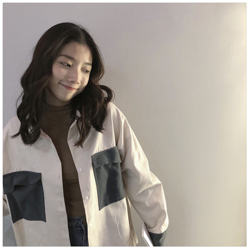 Áo sơ mi nữ form rộng khoác ngoài Emilyshop