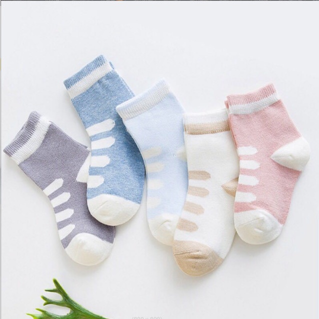 Set 5 đôi tất sọc sắc màu cho bé 0 - 5 tuổi