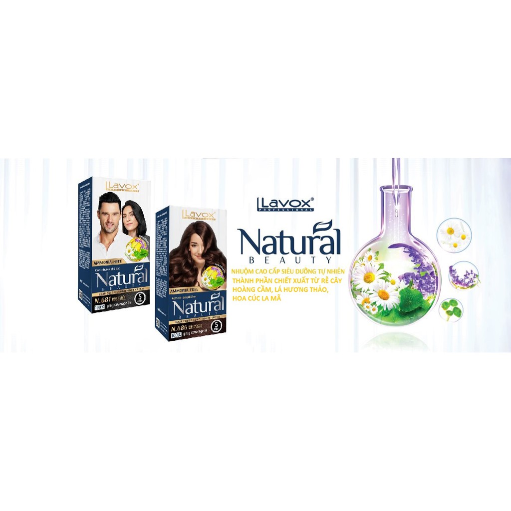 Nhuộm Tóc Thảo Dược - Không Amoniac - Siêu Dưỡng Tự Nhiên - Phủ Bạc 100% LAVOX - N.689