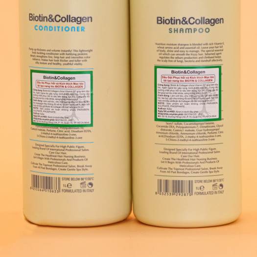 [HÀNG CHÍNH HÃNG] Cặp Dầu Gội Xả Biotin Collagen Trắng 1000ml - Giảm Rụng Tóc,Phục Hồi Tóc Khô Xơ, Hư Tổn